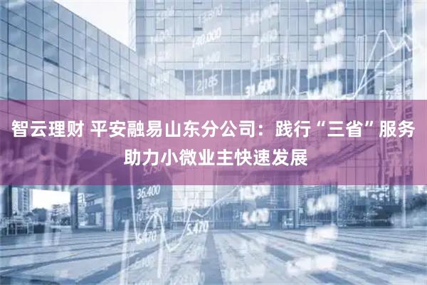智云理财 平安融易山东分公司：践行“三省”服务 助力小微业主快速发展