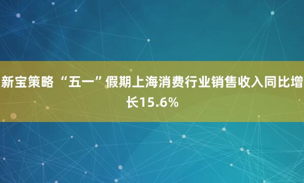 新宝策略 “五一”假期上海消费行业销售收入同比增长15.6%
