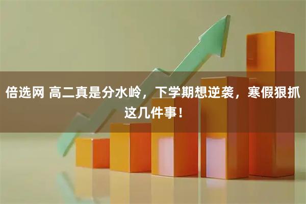 倍选网 高二真是分水岭，下学期想逆袭，寒假狠抓这几件事！