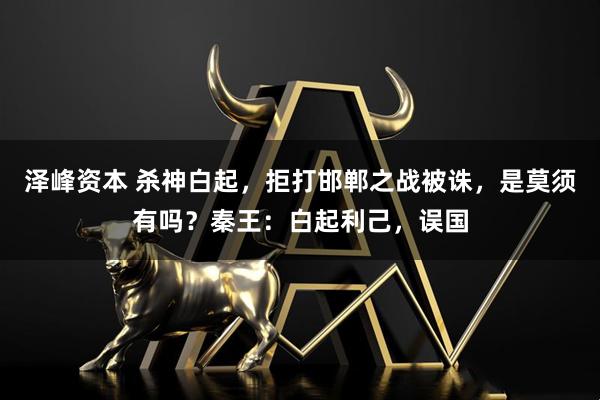 泽峰资本 杀神白起，拒打邯郸之战被诛，是莫须有吗？秦王：白起利己，误国