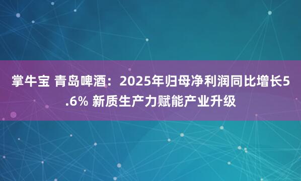 掌牛宝 青岛啤酒：2025年归母净利润同比增长5.6% 新质生产力赋能产业升级
